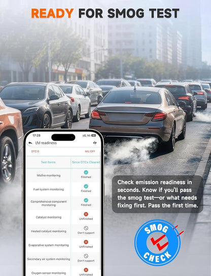 AUTOPHIX 3210 OBD2 Scanner for DIYers – Fix Check Engine Light & Pass Smog Test at Home, Code Reader, Checks Battery, Live Engine Data, No Subscription, Works with 1996+ Cars, for iPhone/Android