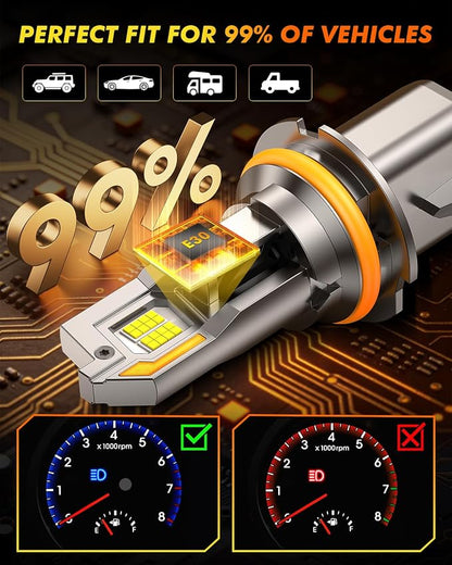 Termitor HB1 9004 Fog Light Bulbs, 70,000LM Brightness, Pack of 2 | 2026 Upgraded 12X Brighter, 6500K White, Same Size as Halogen, Long Lifespan, Fast Setup for Off-Road & Fog Driving