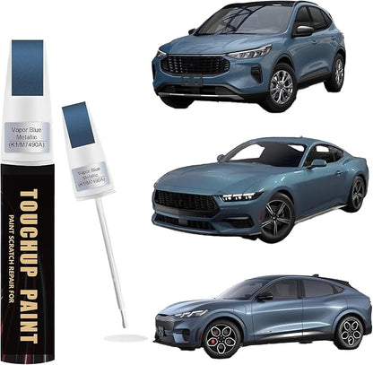 Vapor Blue Metallic(K1/M7490A) Car Paint Touch Up Pen Compatible with Ford,2-In-1 Color Accurate Touch Up Car Scratch Repair Paint Exact Match Ford Series Automotive Scratch Remover for Nicks&Chips Repair
