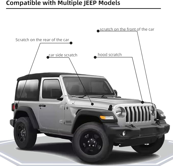 Silver Zynith(PSE/SSE) Car Paint Touch Up Pen Compatible with JEEP, 2-In-1 Color Accurate Touch Up Car Scratch Repair Paint Match JEEP Series Automotive Scratch Remover for Nicks & Chips Repair