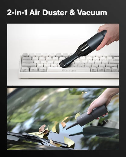 HOTO Handheld Vacuum Cleaner Cordless, Mini Vacuum Cleaner with 15000Pa Suction Power, Compressed Electric Air Duster Air Blower for Desk, PC Setup, Keyboard, Coffee Station Grounds