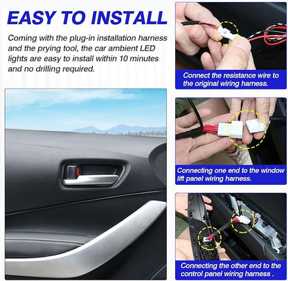 Powerty LED Light for Toyota Corolla 2020-2025 / Corolla Cross 2022-2025 Inner Door Handle Bowl Mood Lighting Decorative Interior Lamp 4PCS Blue (Not Fit 2022 Corolla XSE Apex)