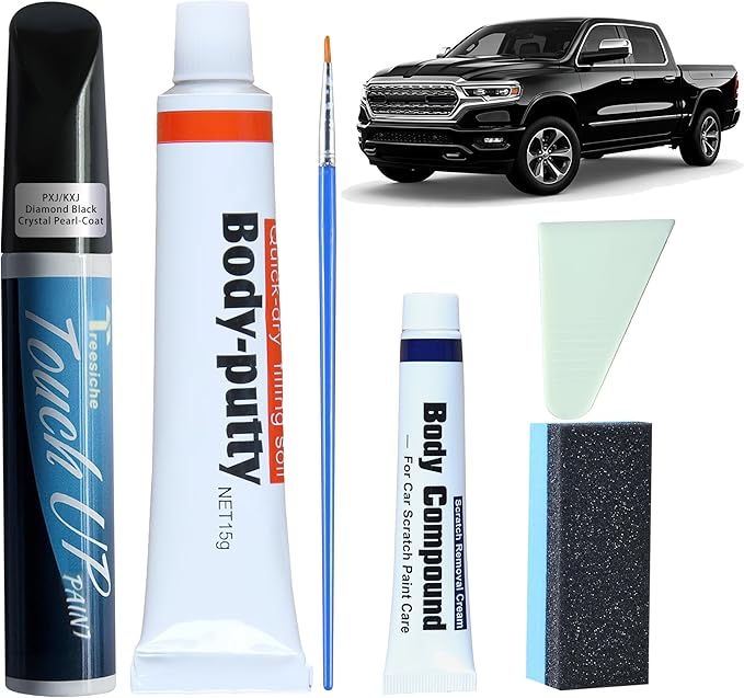 PXJ/KXJ Diamond Black Touch Up Paint for Dodge Ram, Car Paint Scratch Repair Kit, 2 in 1 Scratch Remover Pen with Color-Matched Rapid Drying of Paint Coating