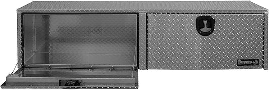 Buyers Product 1701563 Silver Aluminum Diamond Tread Topsider Truck Tool Box, 72x18x16 Inch, Made in USA, Professional Grade, Heavy Duty, Corrosion-Resistant, Dual Drop Doors, Compression Latch