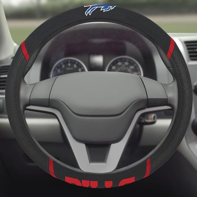 FANMATS NFL Unisex-Adult Embroidered Steering Wheel Cover