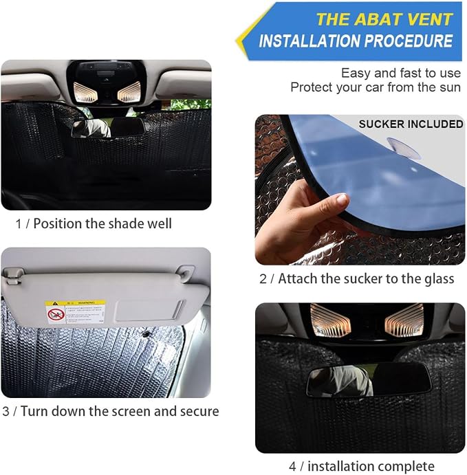 Wolf Winter Forest Windshield Sun Shade for Car Auto SUV Truck Foldable Front Window Sunshade Sun Visor Protector Block UV Rays Reflect Heat, 55" x 28"