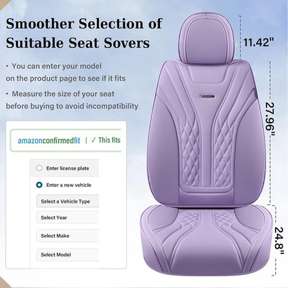 Coverado Car Seat Covers, Car Seat Covers Front Seats, 2-Pack Front Seat Cover, Nappa Leather Waterproof Seat Covers, Car Seat Protectors, Automotive Seat Covers Universal Fit for Most Vehicles