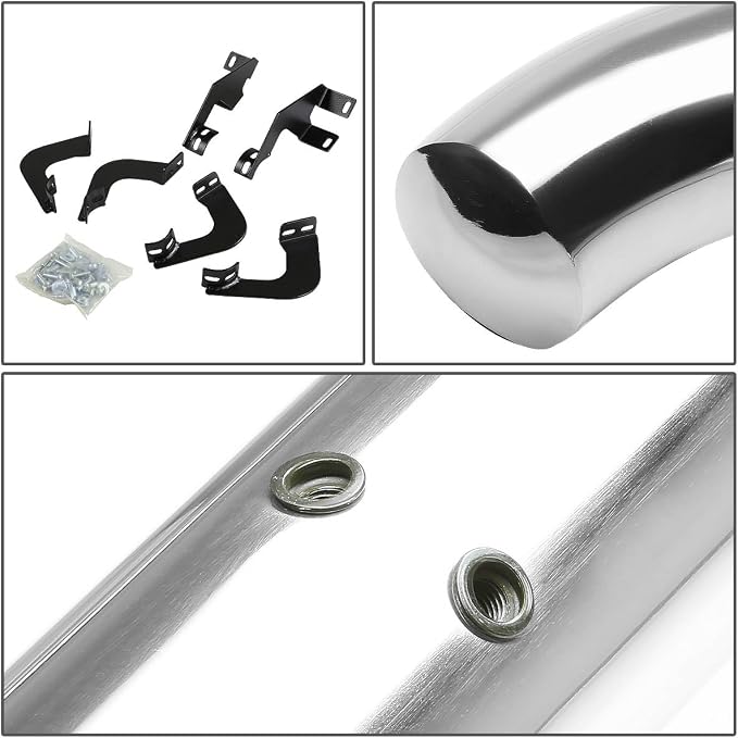 Auto Dynasty 3 Inches Running Boards Compatible with 2005-2020 Toyota Tacoma Double Cab Side Step Nerf Bars, Stainless Steel, Polished Chrome