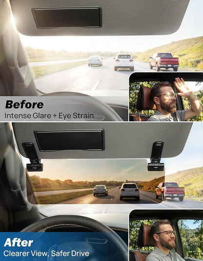 JOYTUTUS Large Sun Visor Extender for SUV Pickup Truck, Polarized Sun Visor Extender Universal Sun Blocker UV400, Adjustable Visor Extension for Car Visor,Double-Clip,Anti Glare Stray Light