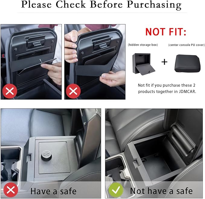 JDMCAR One-Touch Hidden Storage Box Compatible with Toyota 4Runner Accessories 2025 2026 Center Console Organizer