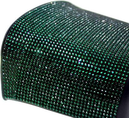 Bling Crystal Car Trash Can Auto Hanging Car Trash Can Sparkling Storage Holder Litter Container for Vehicle Office Home (Green)