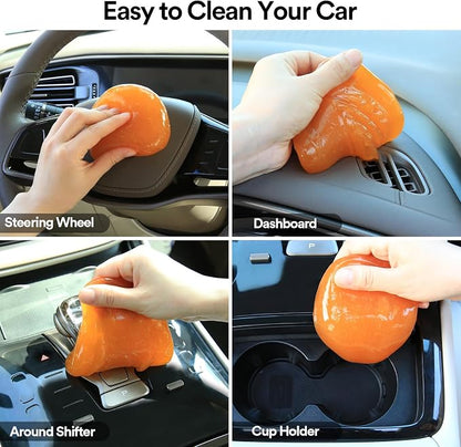 PULIDIKI Car Cleaning Gel Car Putty Car Cleaning Kit Car Interior Cleaner Slime Car Cleaning Supplies Auto Detailing Tools Car Accessories Car Gifts for Women Men Keyboard Cleaner Orange