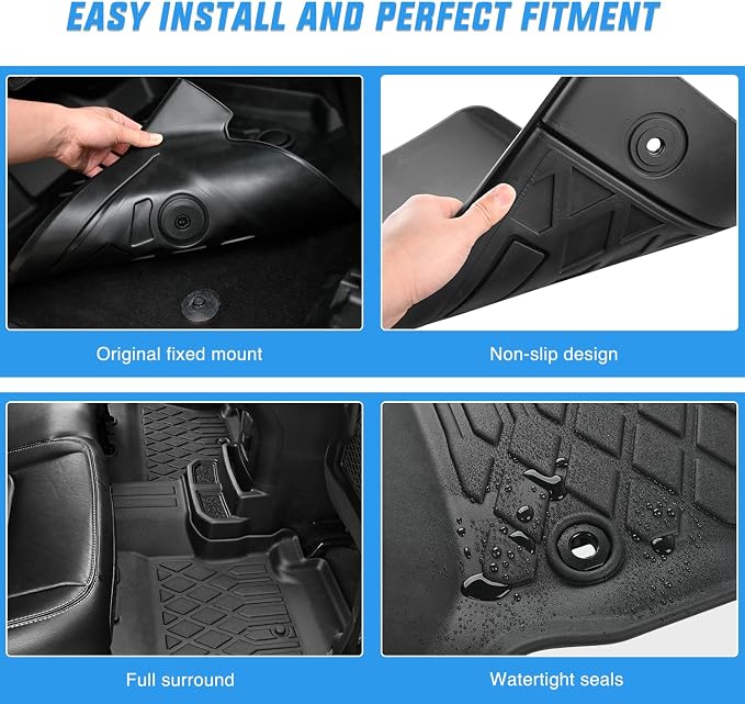 Nilight TPE Floor Mats for Ford Focus Hatchback Gasoline (No Subwoofer) 2012 2013 2014 2015 2016 2017 2018, All Weather Custom Fit Heavy Duty Floor Liners