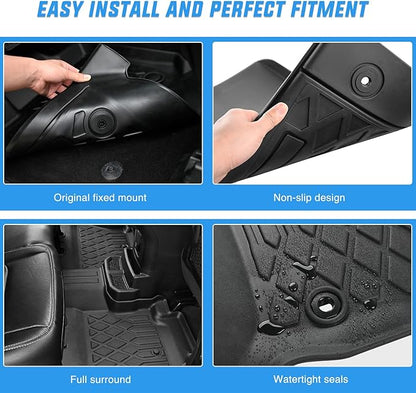 Nilight TPE Floor Mats for Jeep Grand Cherokee L 7-Passenger 2021 2022 2023 2024 2025 2026,All Weather Custom Fit Heavy Duty Floor Liners