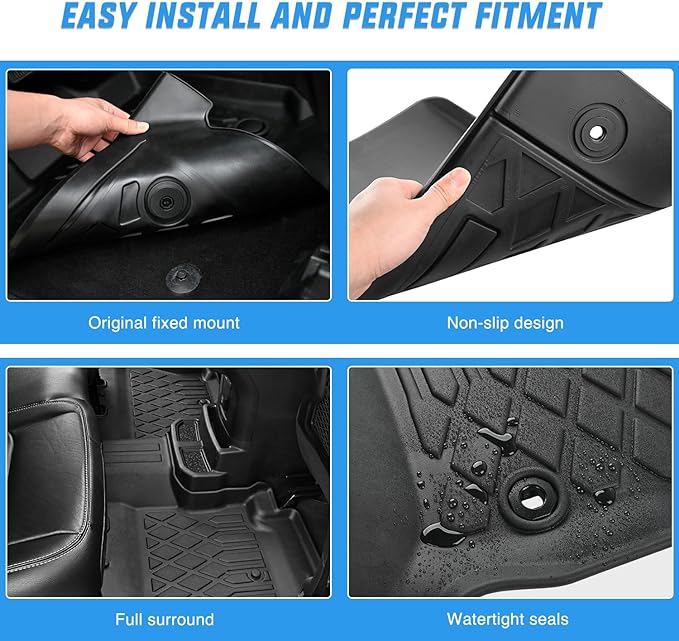 Nilight Floor Mats for Cadillac XT4 2019 2020 2021 2022 2023 2024 2025 All Weather Custom Fit Heavy Duty Floor Liners