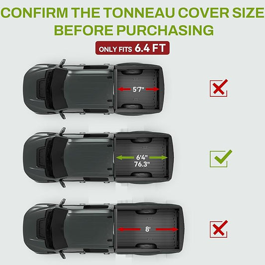AUTOSAVER88 Low-Profile Hard Quad Fold Truck Bed Tonneau Cover Fit for Dodge Ram 1500 2009-2024 (19-24 Classic), Fit for Dodge Ram 2500 3500 2010-2026 with 6.4ft Bed Without Rambox