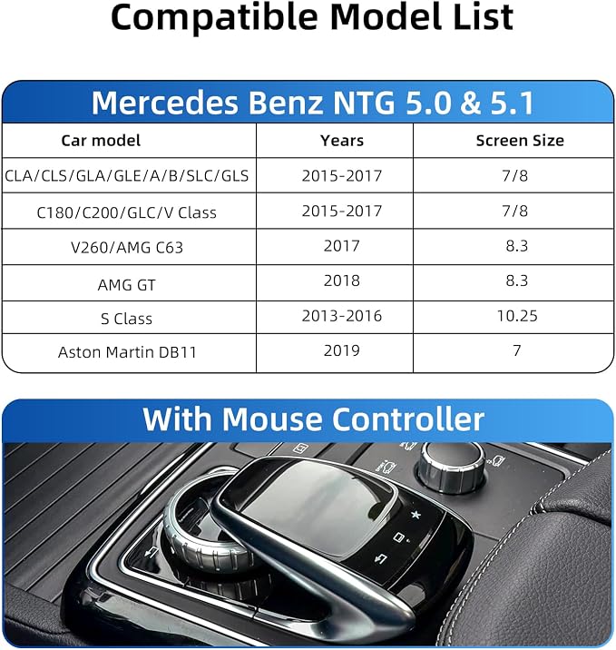 CarPlay Android Auto Adapter Decoder Retrofit Kit Fits Mercedes Benz 2015-2018 A/B/C/E/GLA/GLC/GLS/GLE with NTG System, Supports Wireless CarPlay Android Auto/Mirror Link/Camera/USB Drive/NAV