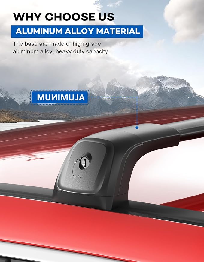 Wonderdriver 330lbsLockable Roof Rack Cross Bars Compatible with Honda CRV CR-V EX LX EX-L 2023-2026 (𝐖𝐈𝐓𝐇𝐎𝐔𝐓 𝐒𝐈𝐃𝐄 𝐑𝐀𝐈𝐋𝐒), Roof Rails Crossbars Cargo Bars Rooftop Carrier Luggage