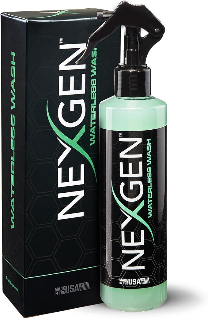 Nexgen Waterless Car Wash (8oz) - Ultimate Waterless Car Cleaner - Scratch-Free and High-Gloss Shine - On-the-Go Car Detailing - Car Cleaning Supplies - Ideal for Cars, Trucks, Boats & More!