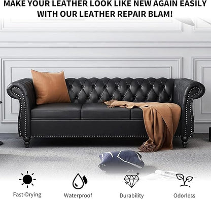 Black Leather Recoloring Balm with 100ml Mink Oil,Leather Couch Scratch Remover,Leather Repair kit for Vinyl Furniture and Car Interior,Leather Dye Paint,Mink Oil for Leather