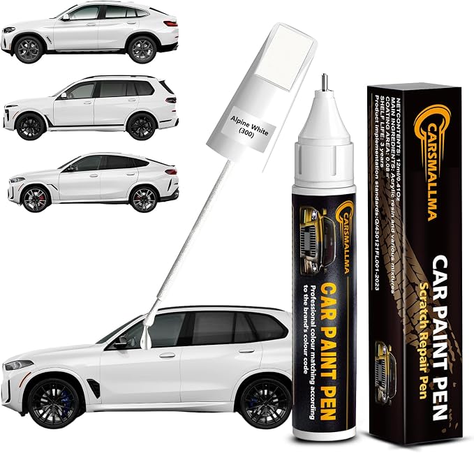 300 Alpine White Car Touch Up Paint for BMW, Color Accurate Car Paint Scratch Repair Pen Kit Quick & Easy Fix Vehicle Chips and Automotive Nicks Scuff