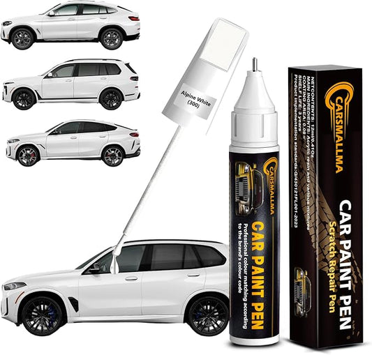300 Alpine White Car Touch Up Paint for BMW, Color Accurate Car Paint Scratch Repair Pen Kit Quick & Easy Fix Vehicle Chips and Automotive Nicks Scuff