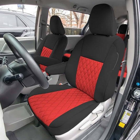FH Group Custom Fit Car Seat Covers Specifically Made for 2011-2020 Toyota Sienna 7-8 Seater with Ultraflex Neoprene Water Resistant Automotive Seat Covers - Front Set Red
