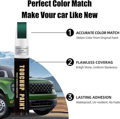 Eruption Green Metallic(FA/M7476) Car Paint Touch Up Pen for Ford, 2-In-1 Color Accurate Touch Up Car Scratch Repair Paint Exact Match Ford Series Automotive Scratch Remover for Nicks & Chips Repair
