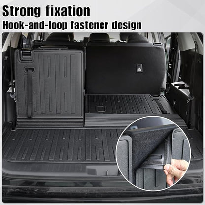 Floor Mat Cargo Mat for 2020-2024 2025 2026 Toyota Highlander 7 Seat Car Mat Accessories(Both Hybrid and Gas), All Weather TPE Cargo Liner Trunk Mat with Backrest Mat(Highlander-Full Set)