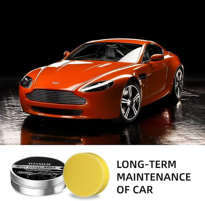 Titanium Ceramic Wax Cream for Cars – Advanced Car Coating & Polishing Wax, Strong Protection & Long-Lasting Shine, Waterless Spray Application, Safe for All Paint, Includes Microfiber Sponge