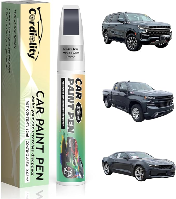 Car Touch Up Paint Shadow Gray Metallic(GJI/WA626D) for Chevrolet, Color Accurate Car Scratch Repair Pen Fix Auto Paint Chips and Nicks
