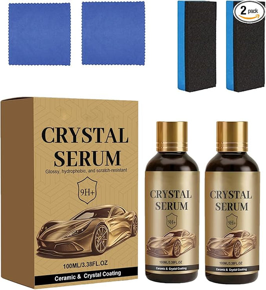 Crystal Serum for Cars,Suitable for Car Paint and Wheel Maintenance(2pcs) | 9H Graphene Ceramic Coating,Deep Gloss,Hydrophobic Stain-Resistant Protective Coating