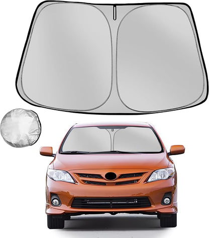 Windshield Sun Shade for 2009-2013 Toyota Corolla Foldable Sun Sunshade for Car Front Window Blocks UV Rays and Heat Automotive Interior Protector Custom Fit Accessories