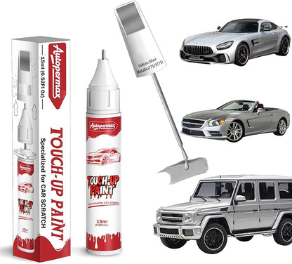 775/9775 Iridium Silver Metallic Car Touch Up Paint for Mercedes-Benz, Color Accurate Two-In-One Car Paint Scratch Repair Pen for Vehicles Chips and Nicks Scuff