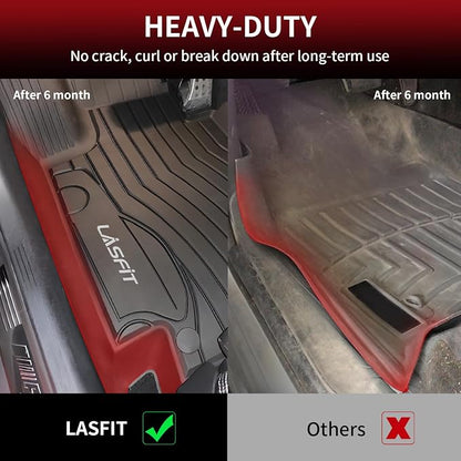 LASFIT Floor Mats for Mercedes Benz C Class 2021 2020 2015-2019 C300 / C400 / C350e / C43 AMG / C63 AMG / C63 AMG S (Fit Sedan Only), All Weather TPE Floor Liners for C Class 1st & 2nd Row Mats