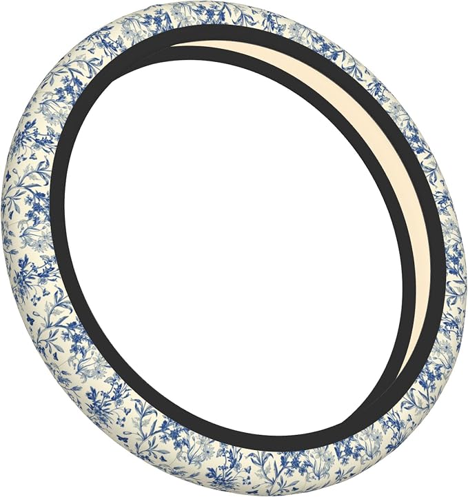 Floral Cute Steering Wheel Cover for Women & Men – Universal 15 Inch Car Accessories, Non-Slip & Stylish Design, Fits Most Cars, SUVs, and Auto