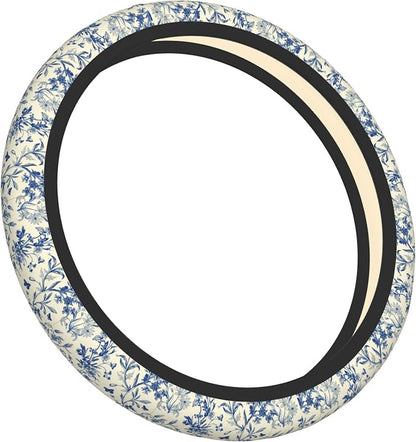 Floral Cute Steering Wheel Cover for Women & Men – Universal 15 Inch Car Accessories, Non-Slip & Stylish Design, Fits Most Cars, SUVs, and Auto