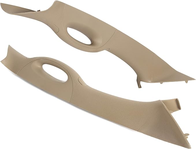 ECOTRIC Pair A Pillar Interior Trim Grab Handle Driver Passenger Side Compatible with 2004-2008 Ford F150 F-150 Replacement for 4L3Z-1503599-AAC 4L3Z-1503598-AAC (TAN)