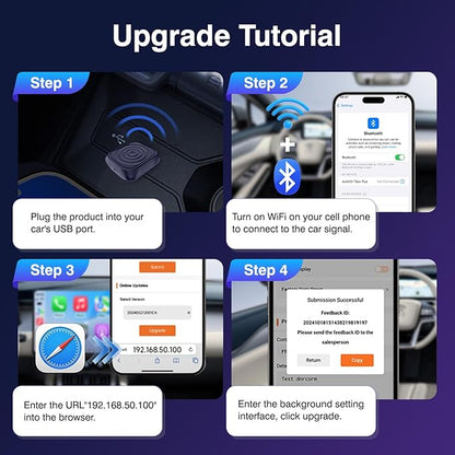CarlinKit MiNi Ultra Wireless CarPlay & Android Auto Adapter - Plug & Play USB-A/USB-C Upgrade for Wired Cars | Retains OEM Mic, Sound Quality & Controls | OTA Updates