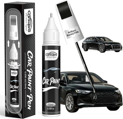 Brilliant Black(LY9B) for Audi Touch Up Paint Pen, 2 in 1 Car Scratch Remover with Pen Tip and Brush, Precise Color Match for Car Paint Scratch Repair, Quickly and Easily Fix Chips and Nicks