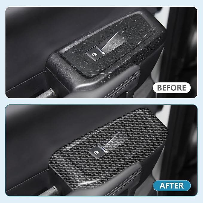 Central Control Gear Shift Panel Trim Cover Compatible with Ford Ranger Raptor 2024 2025, with Center Console Side Armrest Trim, Window Lift Switch Panel Cover