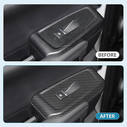 Central Control Gear Shift Panel Trim Cover Compatible with Ford Ranger Raptor 2024 2025, with Center Console Side Armrest Trim, Window Lift Switch Panel Cover