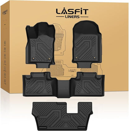 LASFIT Floor Mats for Dodge Durango 2013-2026, Fit 2nd Row Bench Seating(7seats), Not for 2nd Row Bucket Seating 6seats/5 Seats, All Weather TPE Custom Fit Car Mats Floor Liners, Black