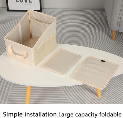 Advanced car seat storage bag is suitable for children and adults. The front and rear seat storage bags are foldable and adjustable. (beige)