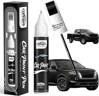 Black Obsidian/Super Black(KH3) for Nissan Touch Up Paint Pen, 2 in 1 Car Scratch Remover with Pen Tip and Brush, Precise Color Match for Car Paint Scratch Repair, Quickly and Easily Fix Chips and Nicks