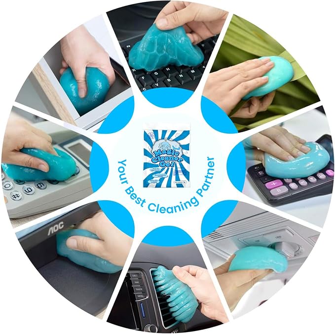 Car Cleaning Gel Car Cleaning Putty Car Putty Auto Detailing Tools Car Slime Cleaner Dust Cleaning Gel for Car Interior Cleaner Car Cleaning Supplies Cleaning Kit Car Accessories Blue