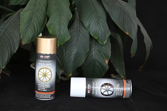 EASTUP Premium Bright Gold Metallic Acrylic Enamel Wheel Paint - Brilliant Finish, High Durability, Fade-resistant, Quick Drying Rim Coating Spray Paint.