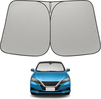 Proadsy 2026 Upgrade Windshield Sun Shade Custom Fit 2018-2025 2026 Nissan Leaf Foldable Front Sunshade Protector Sun Visor Blocks UV Rays Keep Car Cooler
