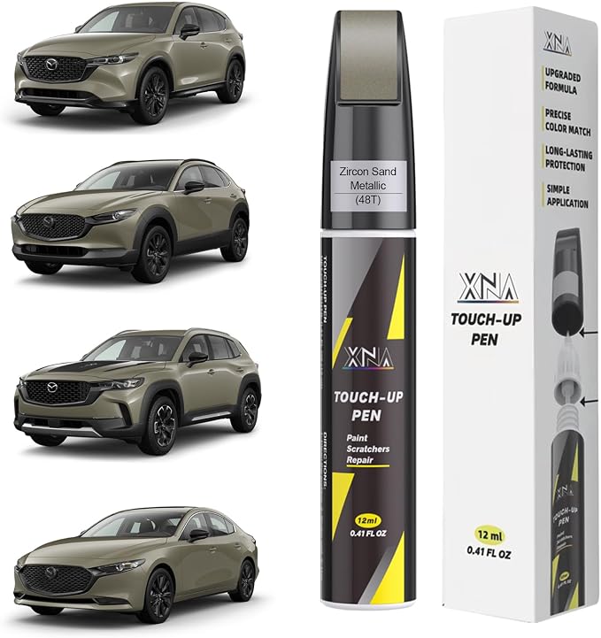 XNA Zircon Sand Metallic(48T) for Mazda Touch Up Paint, Car Scratch Remover for Nicks and Chips Repair, 2-In-1 Quick & Easy Fix Car Scratch Repair Kit with Exact Color-Matched