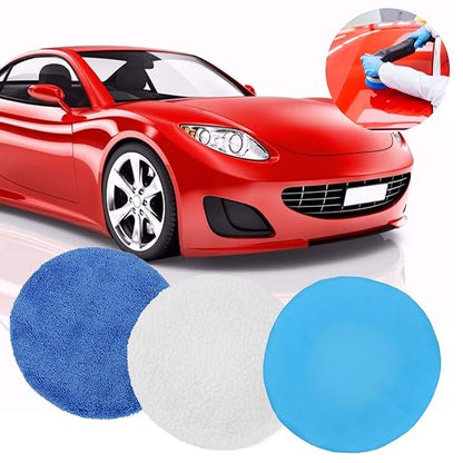 10PCS 9-10 inch Polisher Pad Bonnet Orbital Car Buffing Polishing Pad Cover - 5PCS Microfiber, 3PCS Wax Buffer, 2PCS Woolen Fleece Polishing Bonnet